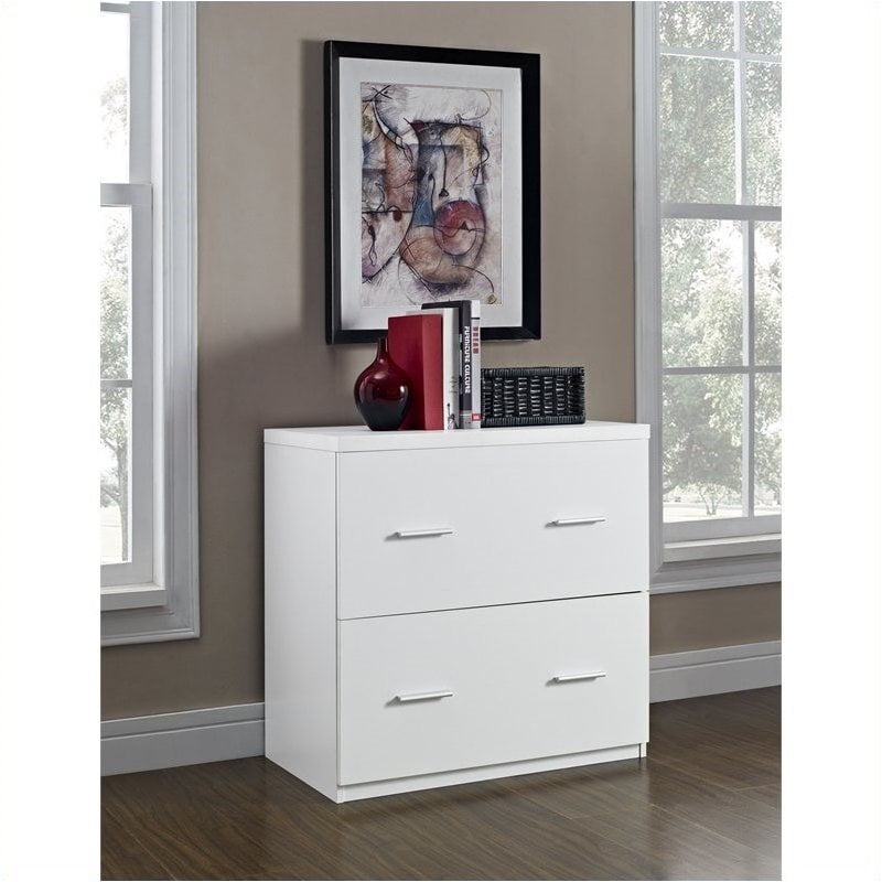 Pemberly Row 2 Drawer Lateral File Cabinet In White Walmart Com