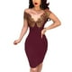 thumbnail image 3 of Mujer Slim Fit vestido dorado cuello V profundo cintura alta lápiz vestido para banquetepangjing, 3 of 4