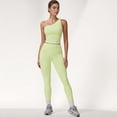 thumbnail image 4 of Women's One Shoulder Cropped Active Tank Top with Asymmetrical Neckline - Medium, Green, 4 of 7