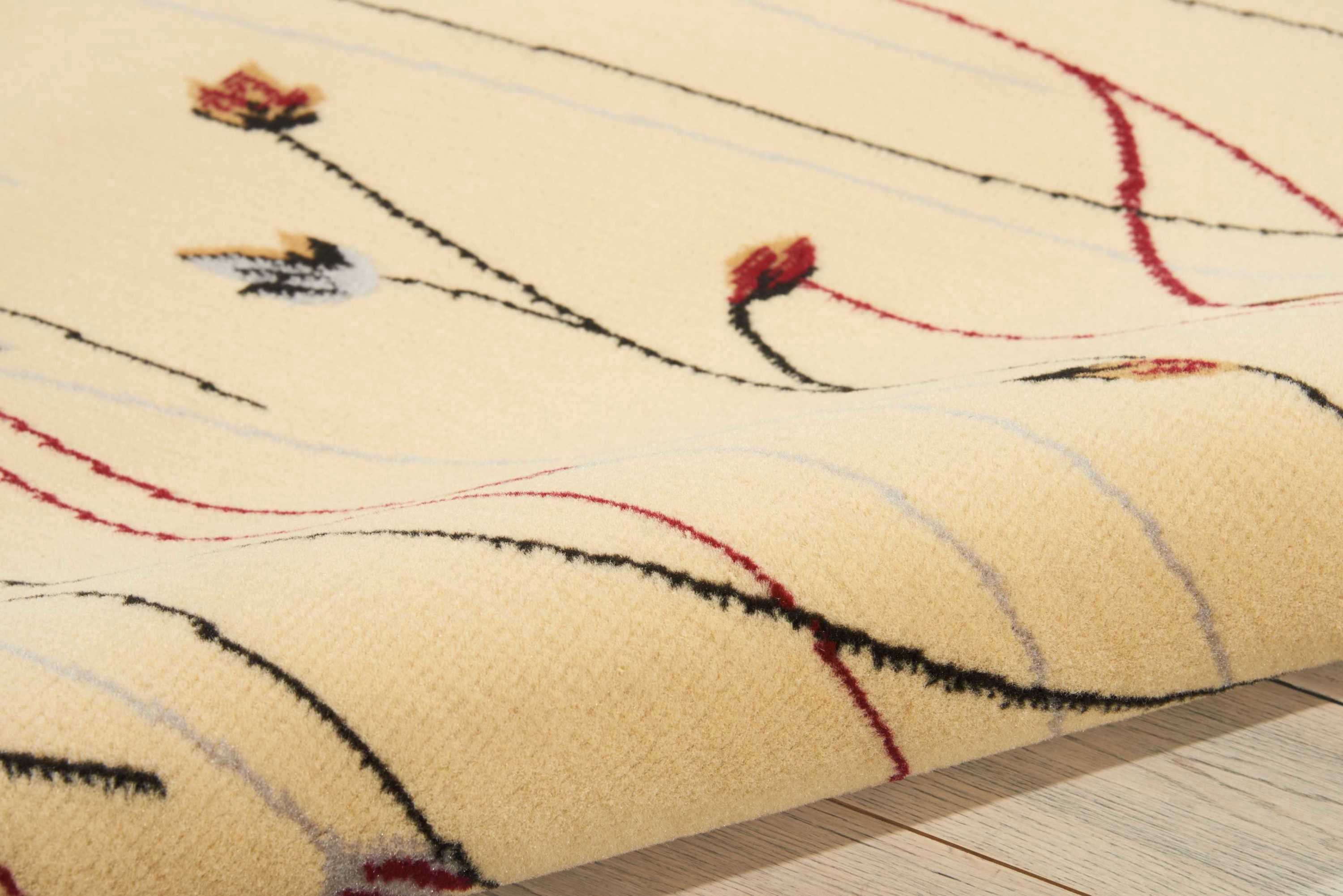 Cream Botanical Area Rug by Pinewood Grove