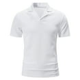 thumbnail image 2 of Sngxgn Men's Stretch Cotton Short Sleeve Polo T-Shirt(White,M), 2 of 8
