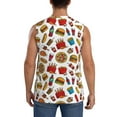 thumbnail image 4 of Goofa Hot Dog Pizza Printed Men's Sleeveless T-Shirt - Athletic Gym Workout Tank Top for Men - Moisture-Wicking, UPF 30+ Quick-Dry Muscle Tee-X-Large, 4 of 8