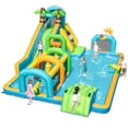 thumbnail image 1 of Gymax Inflatable Water Slide w/Splash Pool Climbing Wall Football Goal Blower Excluded, 1 of 10