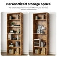 thumbnail image 4 of ZUNMOS 6 Shelf Bookcase, 63 Inch Tall Open Industrial Standing Bookshelf Large Storage for Home Office, Living Room, Bed Room, Rust, 4 of 7