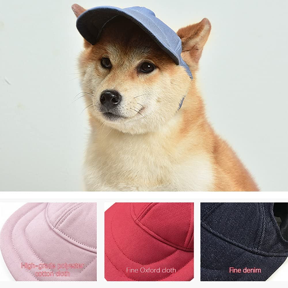 Dog Baseball Cap 2pcs Adjustable Dog Hats for Small Dogs Dog Peaked Cap Caps with Ear Holes and Chin Strap Dog Bucket Hat Dog Sun Hat for Dog Red Pink