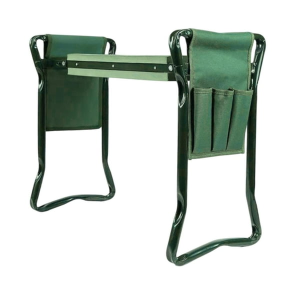 Banco plegable para arrodillarse en el jardín con bolsa para herramientas, taburete para jardinería y césped Con 2 bolsillos