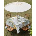 thumbnail image 3 of Sage Green Eucalyptus Outdoor Tablecloth with Umbrella Hole, Spring Floral Botanical Farmhouse Spillproof Waterproof Outdoor Table Cover, Patio Tablecloths for Party/Garden/Picnic, Square 54"x54", 3 of 9