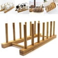 thumbnail image 1 of Estante para platos de madera de bambú, soporte para platos, gabinete de almacenamiento de cocina compacto, organizador para platos/platos/tazones/tazas de ollas/tabla de cortar, 1 of 4