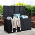 thumbnail image 7 of Waroom 180 Gallon Waterproof Deck Box Resin Wicker Outdoor Storage Bin for Patio Pool Garden and Toy Storage, Black, 7 of 7