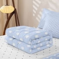 thumbnail image 5 of Erosebridal Blue Polka Dot Zipper Twin Comforter Sets with Fitted Sheet and 2 Pillowcases,Off-White Circle Fresh Zipper Bedding Set For Girls,Reversible,4 Pieces, 5 of 7