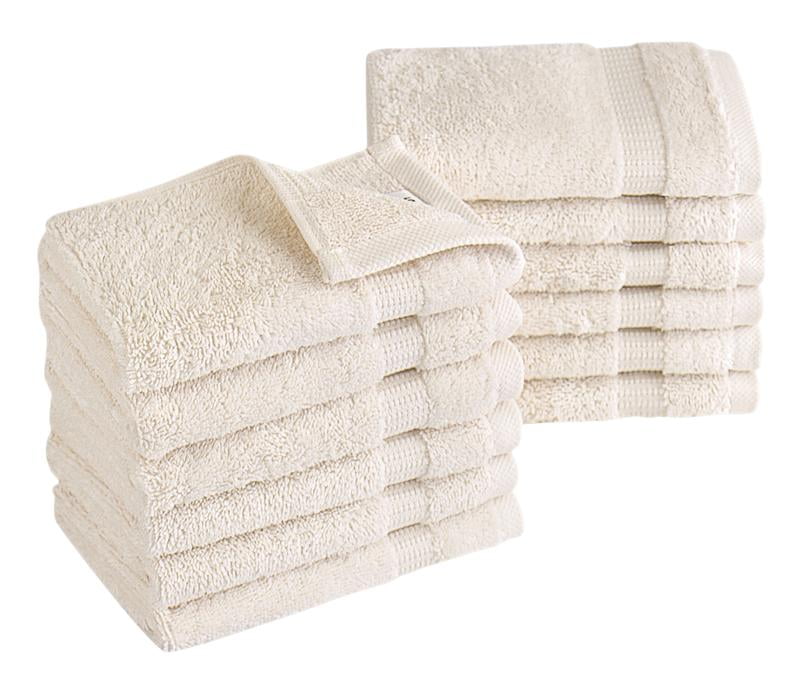 Burgundy 12/Pack 13x13 Hotel Face Towel WhiteClassic Luxury Cotton Washcloths 