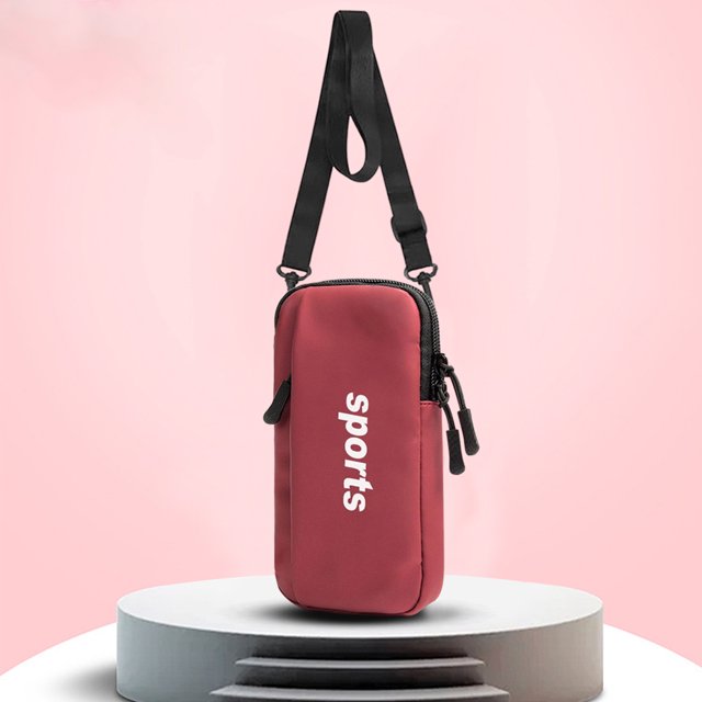 Brazalete impermeable para correr al aire libre, bolsa para teléfono, brazo deportivo, bolsa para muñeca (rojo)