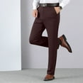 thumbnail image 2 of Htigea Dress Pants for Men Big and Tall Pants Front Flat Work Office Business Pants with Pockets Wine,XXL, 2 of 6