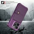 thumbnail image 2 of for iPhone 16 Pro Case with Credit Card Holder, Magnetic Back Flip Case PU Leather Wallet Cover for Women Men, All-Round Shockproof Rugged Protective Phone Case for iPhone 16 Pro, Purple, 2 of 7
