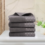 PiccoCasa 4PCS Cotton Soft Hand Towel Set 14" x 30"for Bathroom Taupe Gray