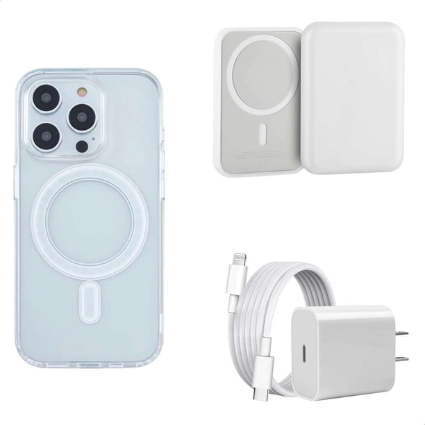 YUWY Kit Accesorios Compatibles Con MagSafe Para iPhone 14 Pro Max Antigolpes Combo de Funda Batería y Cargador Para iPhone 14 Pro Max Kit Accesorios Regalo Para iPhone