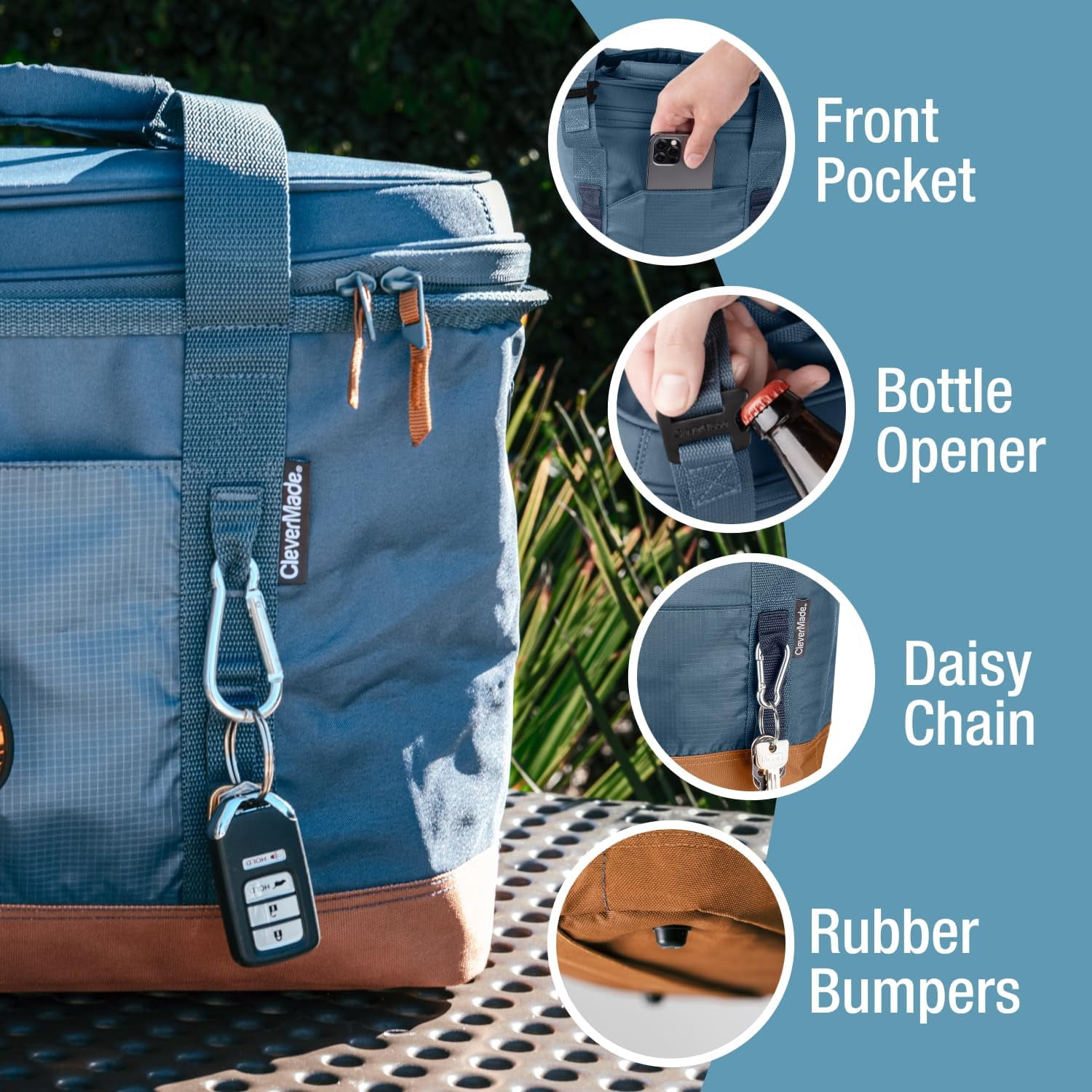 Collapsible Pacifica Cooler - 50 Can - Cool Gray/Cognac