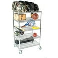 thumbnail image 2 of 12" Deep x 36" Wide x 60" High 5 Tier Chrome Wire Shelf Truck with 1200 lb Capacity, 2 of 6