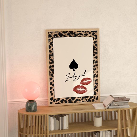 Ace Of Spades Cheetah Print Trendy Retro Poster Dorm Room Wall Art How Lucky Are We Chic Bedroom Prints Leopard Girly Decor Wall Art, Modern Wall Decor, 8x12 UNFRAMED