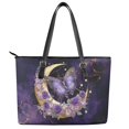 thumbnail image 2 of ZUXONGSY Marble Rose Butterfly Moon Print Handbag for Women Practicality Laptop Tote Bag PU Leather Satchel Handbags with Handle for Daily Use Work, 2 of 6
