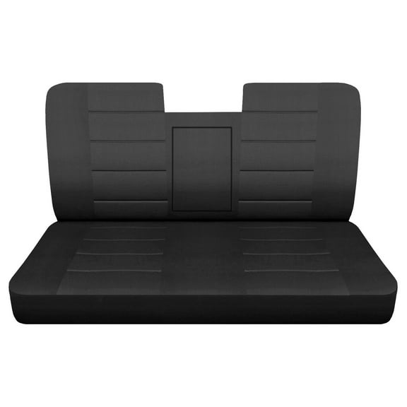 Fits 1987-1991 Ford F150 Cotton Seat Covers(Bench w/open Armrest Molded HR):Solid Charcoal