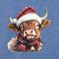 thumbnail image 3 of Wild Bobby Cute Fluffy Christmas Cow with Santa Hat, Cute Christmas Design. Unisex Sweater Crewneck Sweatshirt, 3 of 5