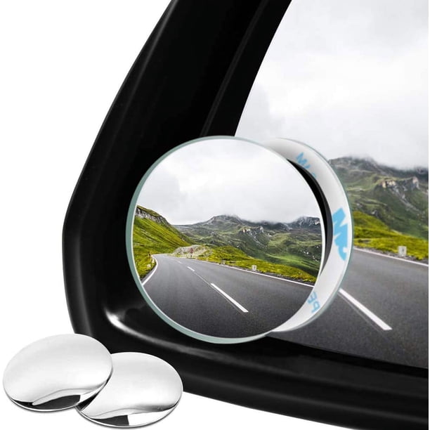 Espejo retrovisor para coche (2 unidades, 50 mm, giratorio, sin marco, redondo, 360°, HD, autoadhesivo, convexo, para exteriores, para vehículos, motocicletas, camiones y SUV)