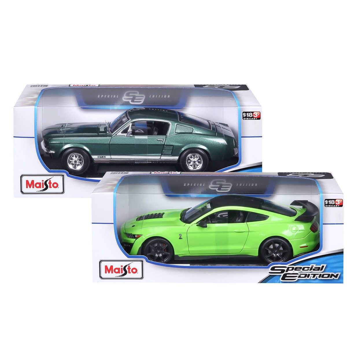 Maisto 1:18 Die Cast Vehicle 2-Pack 1967 Mustang GTA Fastback and 2020 Shelby G 