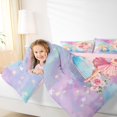 thumbnail image 3 of jejeloiu Pink Flower Monogrammed X Full Size Comforter Sets For Girls,Rainbow Magical Initial Bedding Sets For Kids,Pink Reversible,3pcs, 3 of 7