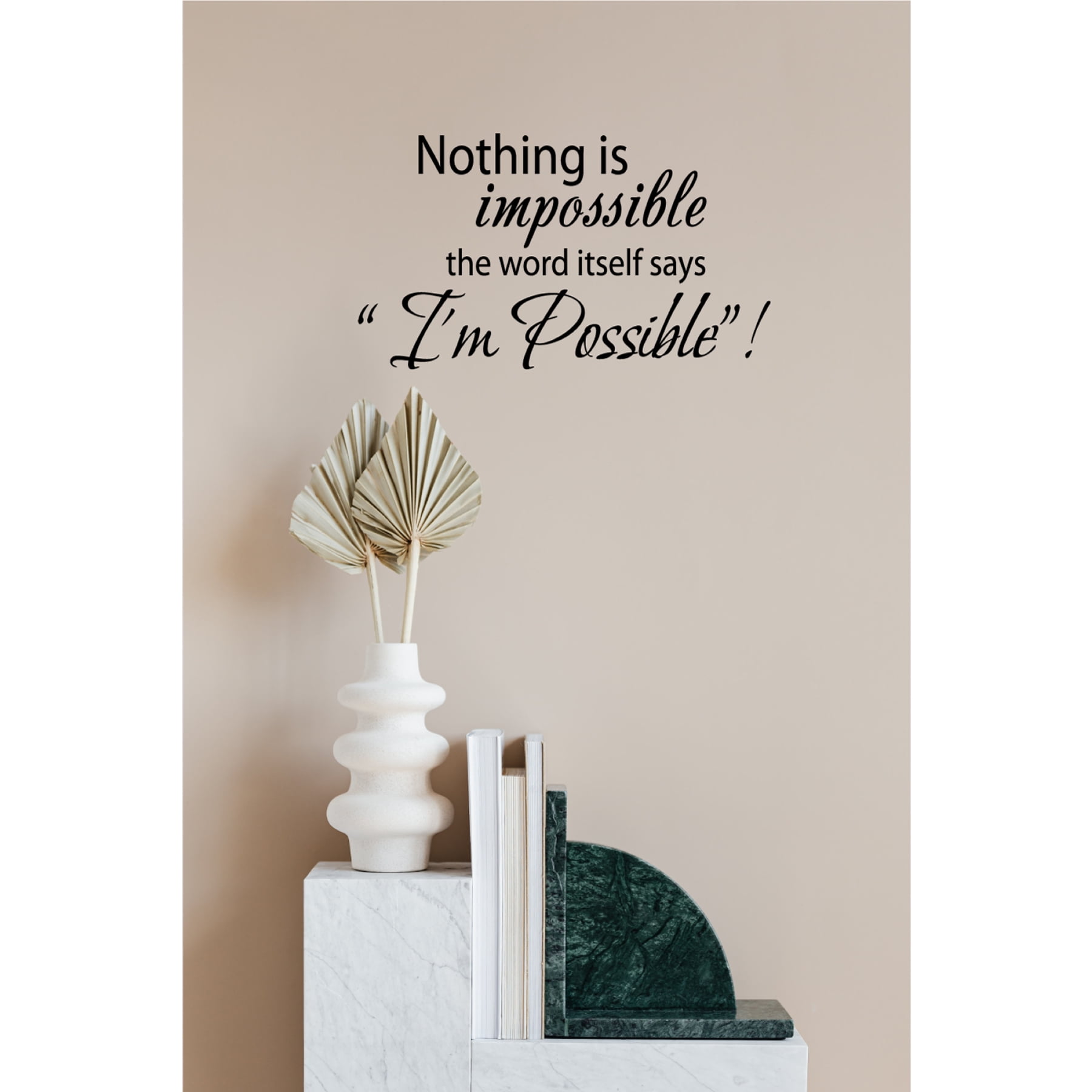 Nothing Is Impossible Wall Decal - Inspirational Quote Vinyl Sticker for Home, Bedroom, or Office - Motivational Peel & Stick Decor - Removable and Durable - Uplifting Wall Art for Daily Inspiration