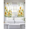 thumbnail image 4 of Sunflower Sheer Curtains 45 Inch Length 2 Panels Set, Summer Eucalyptus Botanical Spring Floral Voile Window Treatment Rod Pocket Small Kitchen Curtains Drapes for Bedroom 52"x45"x2, 4 of 7