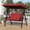 Red, variant on Huisuilinss Patio Swing,2 Person Porch Swing With Stand,2 Seat Outdoor Porch Swing,Adult Outdoor Swing With Adjustable Canopy,Thickened Removable Cushions,Cup Holders For Backyard Porch Garden