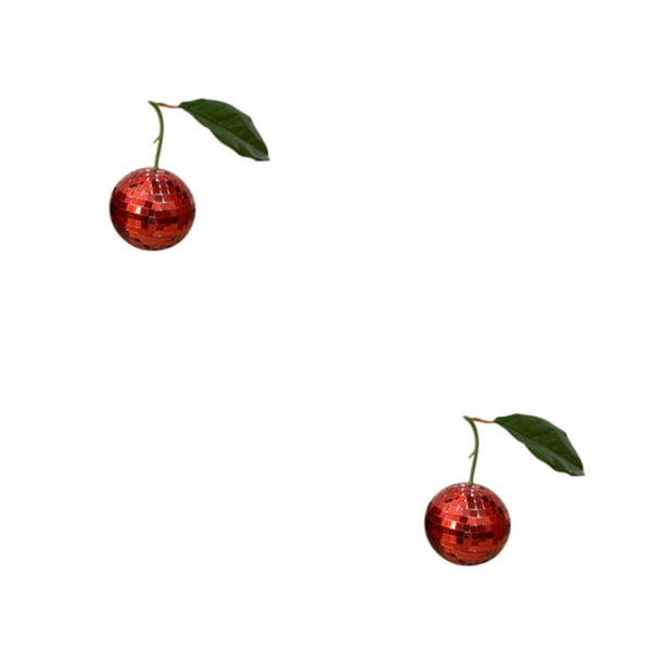 Advancent Cherry Disco Balls Kawaii Espejo Iluminación Forma de fruta Vidrio Sala de estar Decoración para el hogar Bar DJ Club Boda Vacaciones Type1 NO1