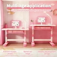 thumbnail image 6 of Fompes Kids Functional Desk and Chair Set Ergonomic Height Adjustable Children School Study Desk with Book Stand LED Light and Storage Drawer for Boys Girls - Pink, 6 of 10