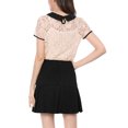 thumbnail image 4 of Allegra K Women's See Through Contrast Color Collar Lace Top Blouse, 4 of 7