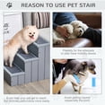 thumbnail image 4 of PawHut Pet Steps 3-Step Dog Stairs for Small Dogs Cats and Wooden Ramp with Storage Box Carpet Tread, Grey, 4 of 10