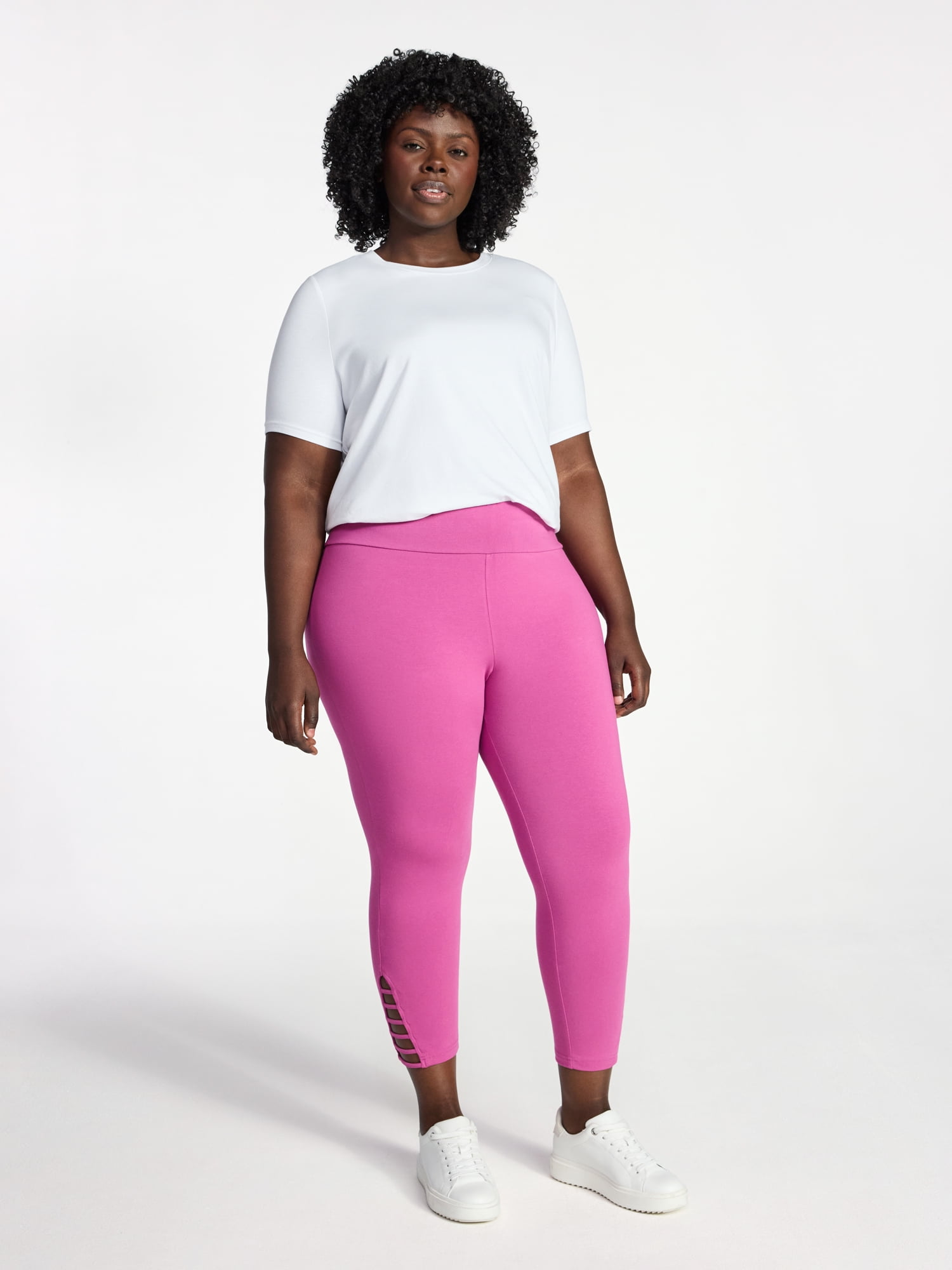 Terra & Sky Women's Plus Size Capri Ladder Leggings, 22" Inseam, Sizes 0X-5X