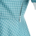 thumbnail image 7 of Blmnix Button Down Women Dresses Tent Gingham Dress Under Dresses Blue Short Sleeve Cocktail-Length Collared Belted Summer Dress,S, 7 of 7