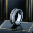 thumbnail image 2 of 8mm Men’s Tungsten Eternity Wedding Band, Hammered Finish Anniversary Ring - TN1156WAs13, 2 of 4