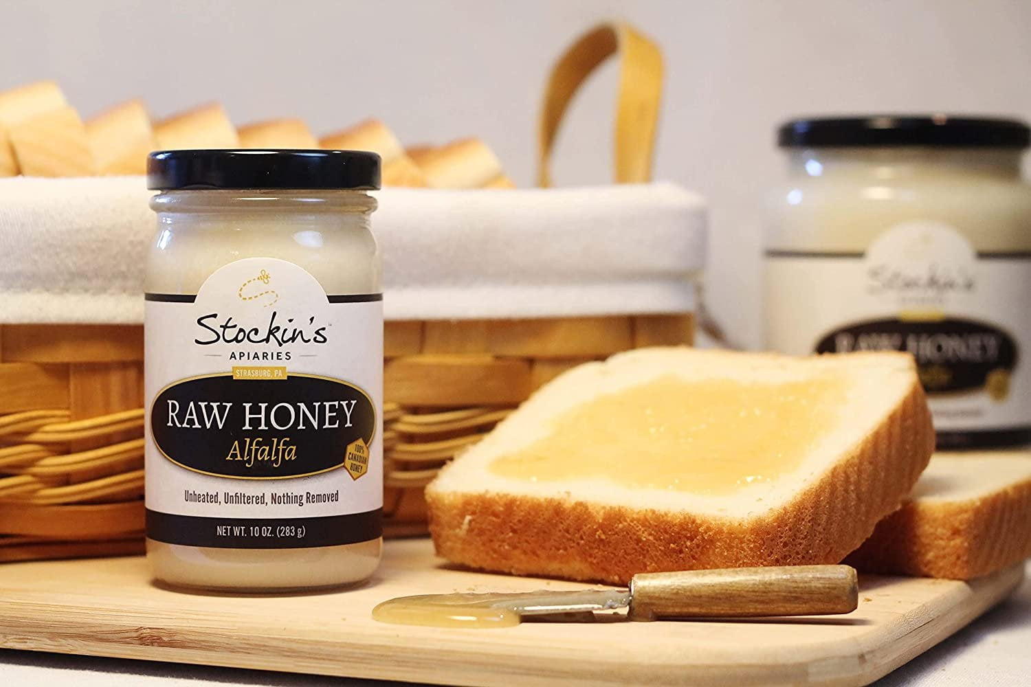 Stockin's Apiaries Raw Alfalfa Honey, Unheated, Unfiltered, & Nutritious, 17 Oz.