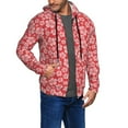 thumbnail image 2 of Kdxio Red Hibiscus Flower Print Men Hoodies Casual Hoodies for Men with Zip Pockets Full Zip Long Sleeve Sweatshirt Sports Hooded Jacket-X-Large, 2 of 5