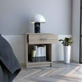 thumbnail image 4 of HomeRoots 22 in. One Drawer Faux Wood Nightstand, Gray, 4 of 7