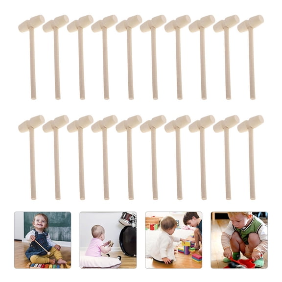 IMIKEYA mini hammers for children Wood Oval 20Set