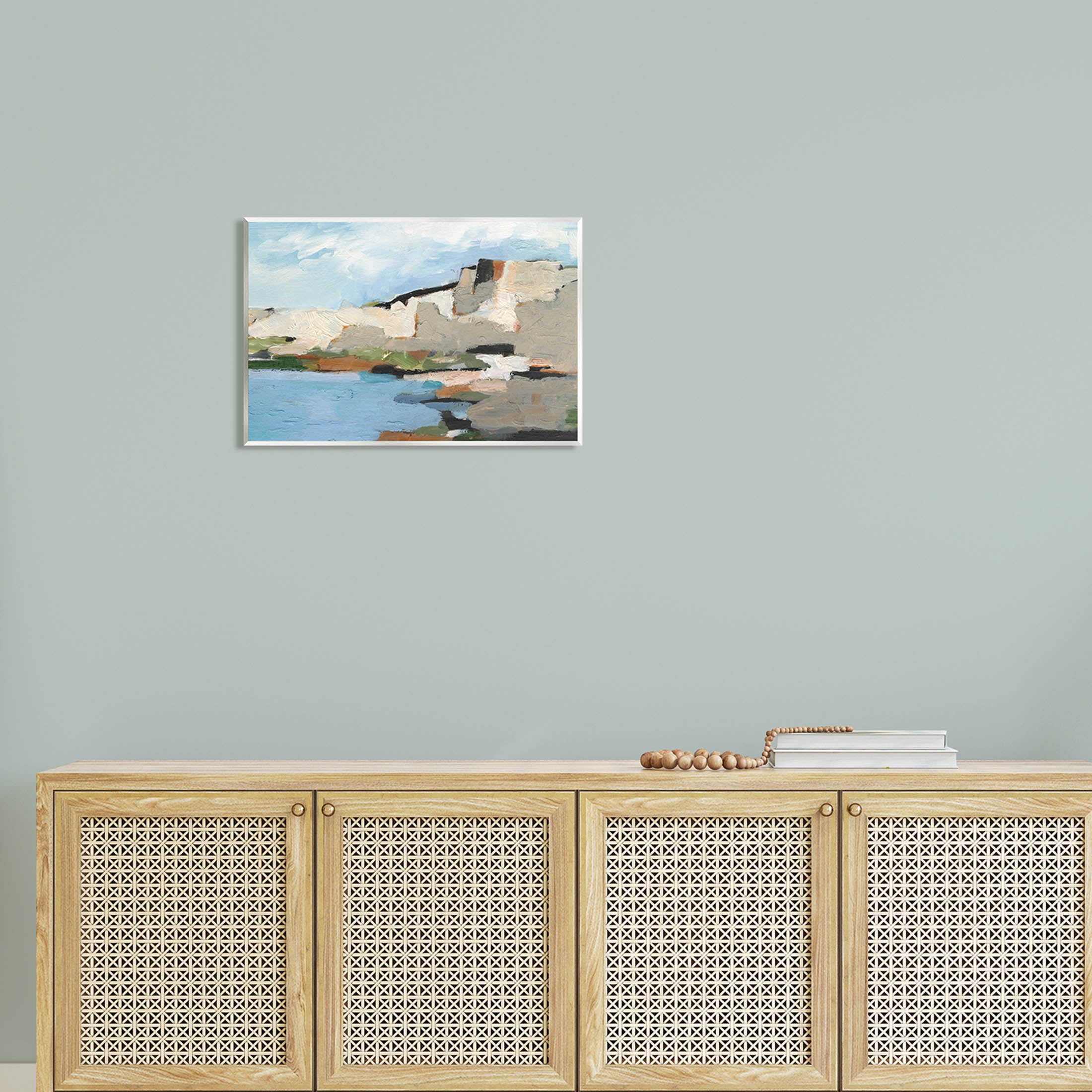 Seaside Cliff Abstract Landscape Landscape Painting Unframed Art Print Wall Art