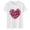 thumbnail image 1 of YDLCAFD T-Shirts Graphiques de Pâques pour Femmes, Manches Courtes, Imprimé Cœur, 1 of 4