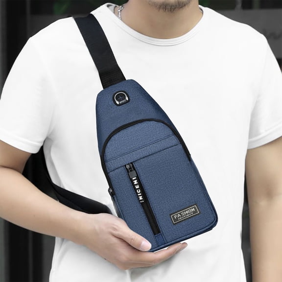 VANLOFE Crossbody Bag Chest Bag Shoulder Backpack with USB Charging Hole and Headphone Hole A Surprising Little Gift for Men and Women