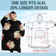 thumbnail image 4 of Oversized Wearable Blanket Hoodie,Black Christmas Santa Pattern Sherpa Blanket Hoodie with Super Pockets,Super Warm Fuzzy Pullover for Women & Men, 4 of 6