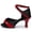 Red, variant on Women's Color Block Latin Dance Shoes, Satin Low Heel Sandals, Professional Salsa Ballroom Practice Footwear for Performance, Wedding Silver 42