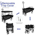 thumbnail image 7 of Jump Into Fun Collapsible Wagons, Heavy Duty Folding Cart with Removable Canopy, Adjustable Handle, Wheels & Double Fabric, Beach Wagon Cart for Kids, Garden Wagon Cart for Sand, Large Wagon, Black, 7 of 7