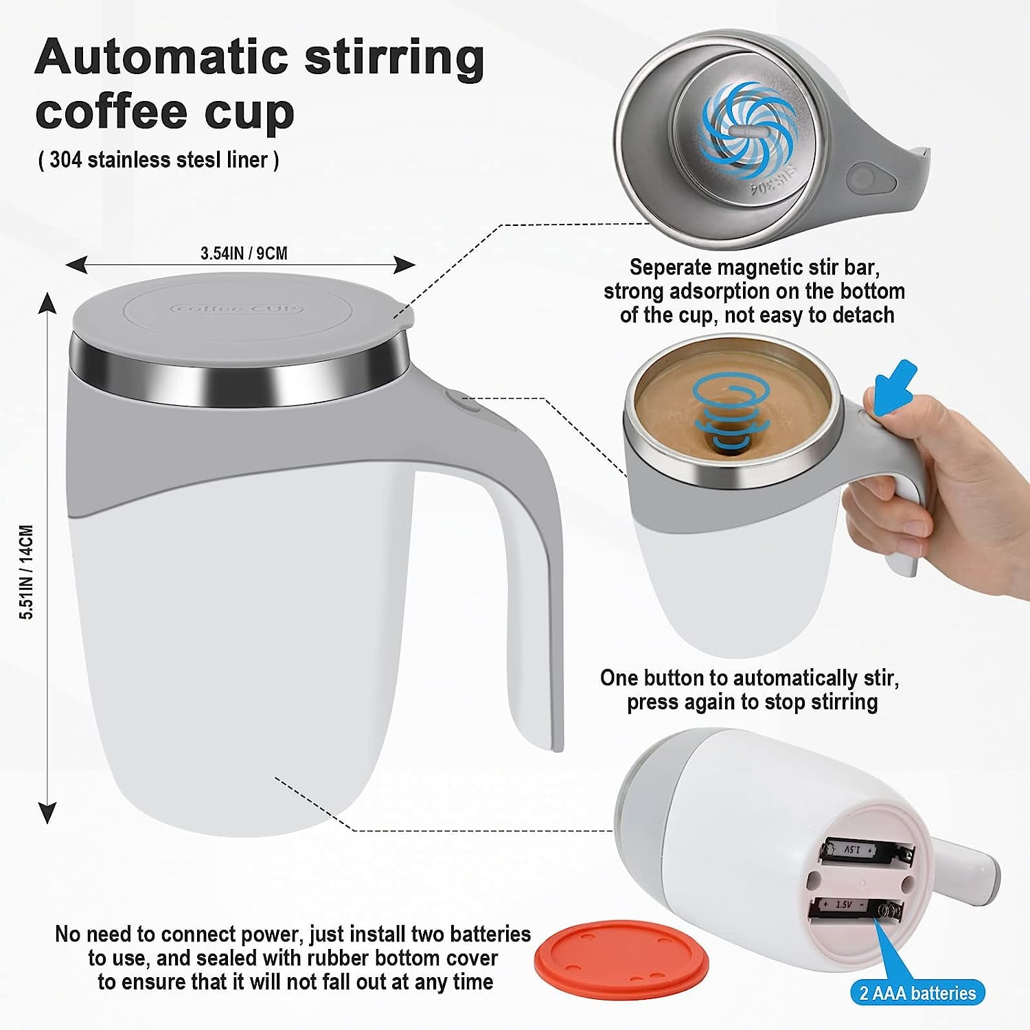 Electric High Speed Mixing Cup, Automatic Electric Mixing Mug, Self  Stirring Travel Coffee Cup, Self…See more Electric High Speed Mixing Cup